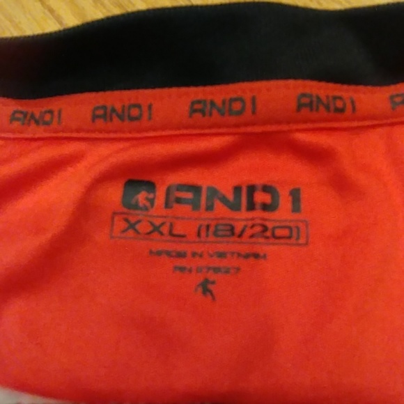 And1 Boy's XXL Orange & Black Shirt - Picture 2 of 4